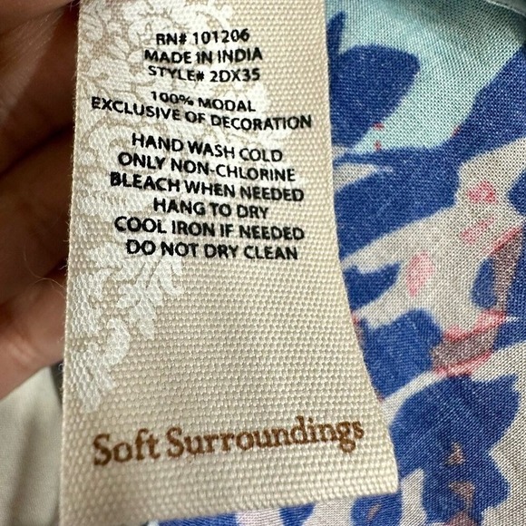 Soft Surroundings Women's Top Colorful 100% Modal Sequin Kimono Size S/M - Picture 7 of 7